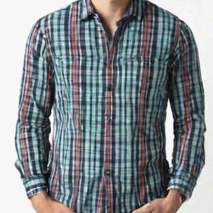 UNTUCKit Men’s Merlino Plaid Shirt XL Slim Fit Long Sleeve 41135 100% Cotton